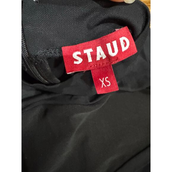 STAUD Black Mesh Detail Maxi Dress - Picture 4 of 11